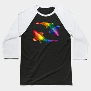 Rainbow Koi Fish Baseball T-Shirt